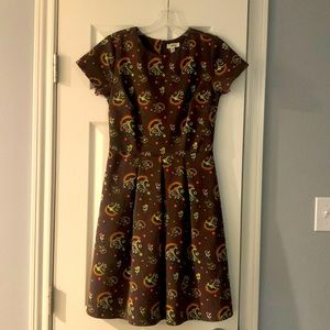 MATILDA JANE Dress Maja Ponte Brown Floral Short Sleeve
